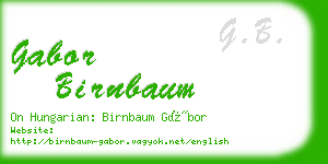 gabor birnbaum business card